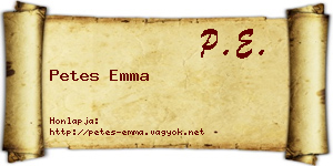 Petes Emma névjegykártya