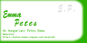 emma petes business card